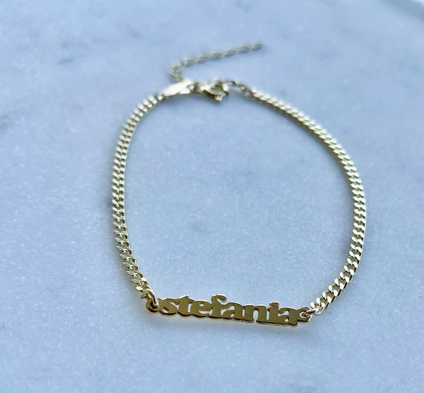 Mini Lowercase Nameplate Bracelet